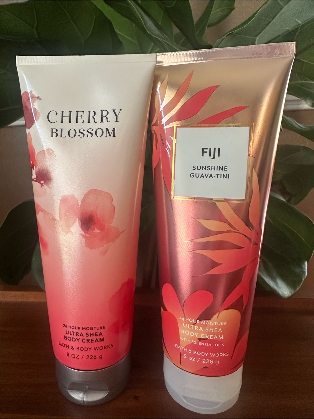 Bath & Body Works Cherry Blossom & Fiji Ultra Shea Body Creams - Pink, Gold